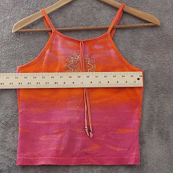 VTG Ombre Boho Tank Top – Tie Back Orange & Pink, Girls Size 10/12 Summer Style - Picture 3 of 5